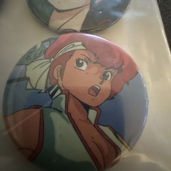 4 RARE Dirty Pair Kei & Yuri Big size Can Badge Pins JAPAN ANIME - Picture 6 of 7